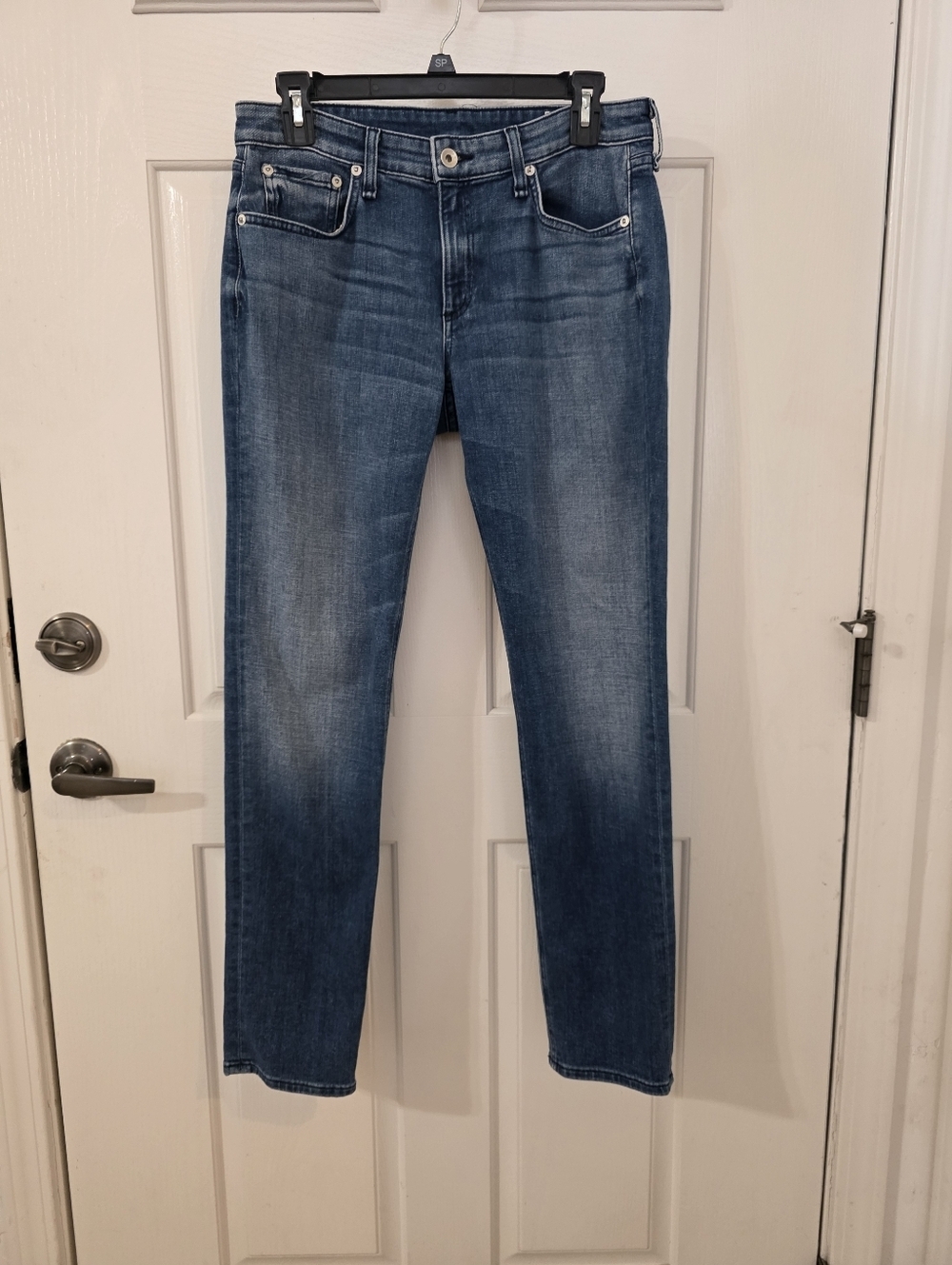 rag & bone Dre, low rise, slim boyfriend Sapphire Blue Denim Jeans - Size 27
